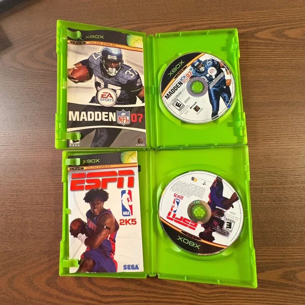 Microsoft Xbox‎ Sports Game Lot of 5 Madden NFL NBA 2K5 Tiger Woods Good Bundle